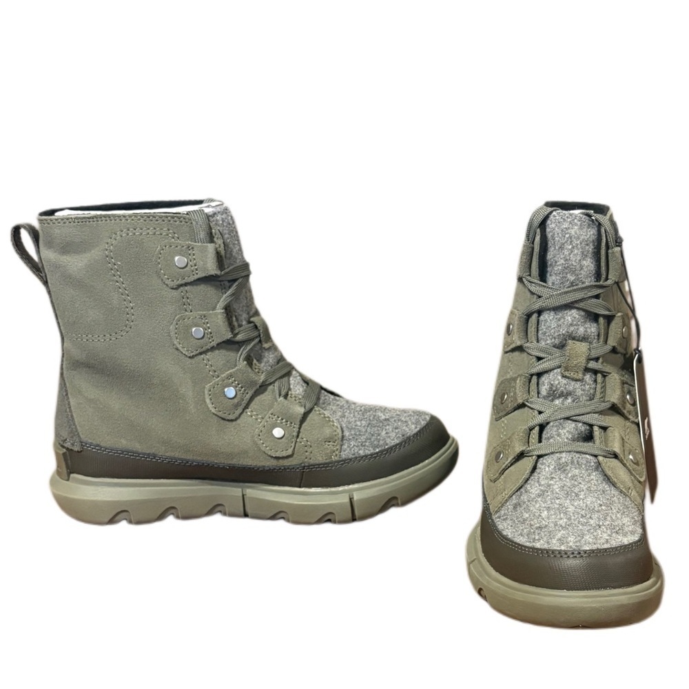 Sorel Ankle Boots in Olive and Gray - Picture 2 of 10